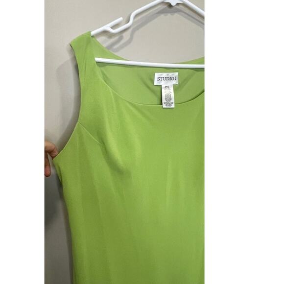 Studio I Vintage Style 2-Peice Lime Green Dress Lightweight Women's Sz 18 - Picture 4 of 10